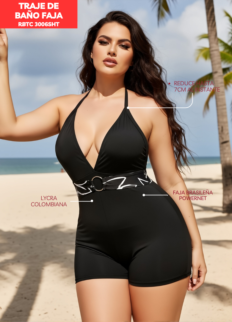 TERNOS DE BAÑO CON FAJA -  TIPO SHORT O ENTERIZO FAJA